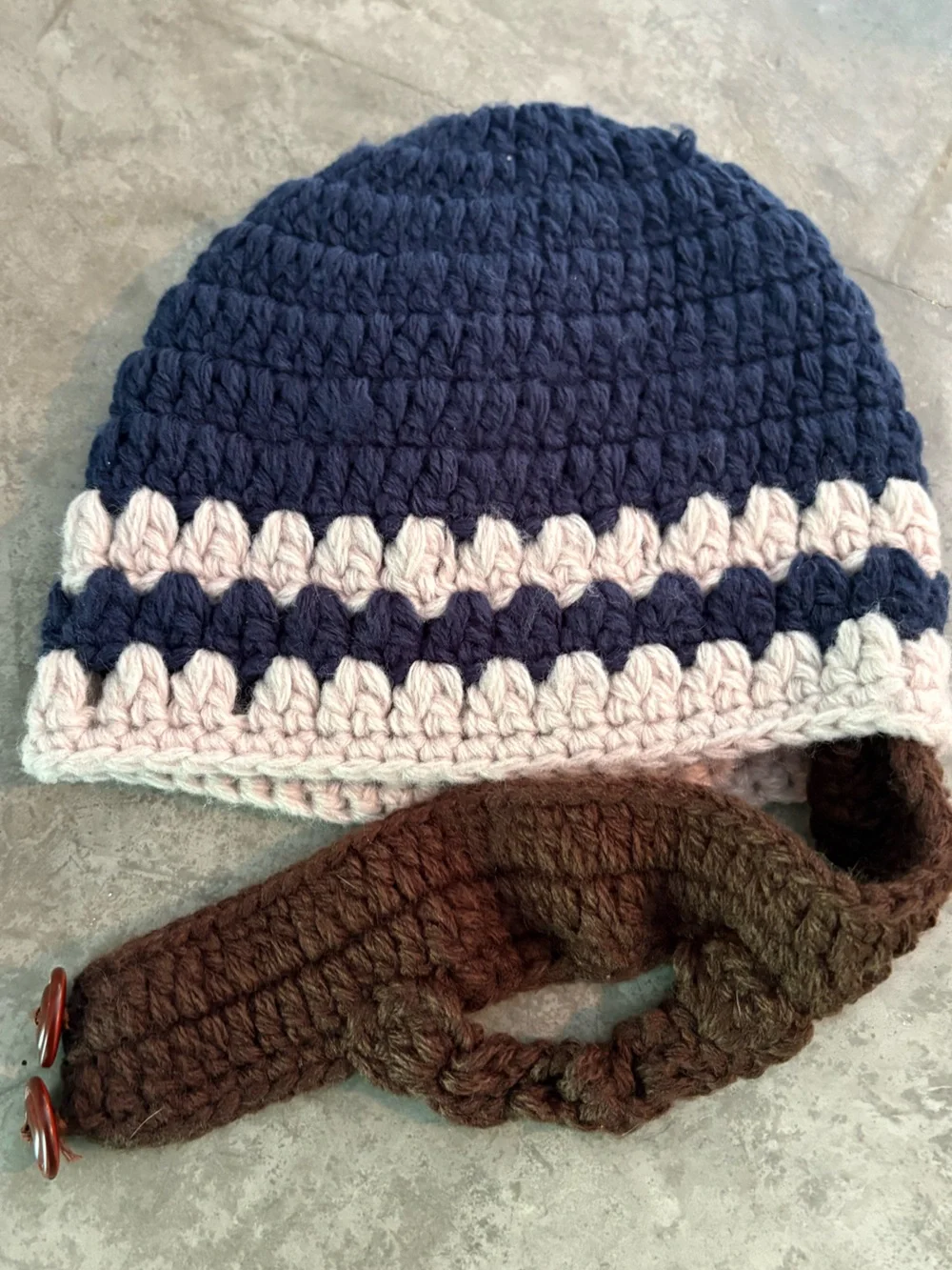San Diego Hat Co Crochet Beanie with Brown Knit Face Cover